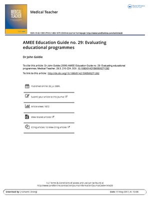 AMEE Education Guide no 29 Evaluating educational programmes.pdf