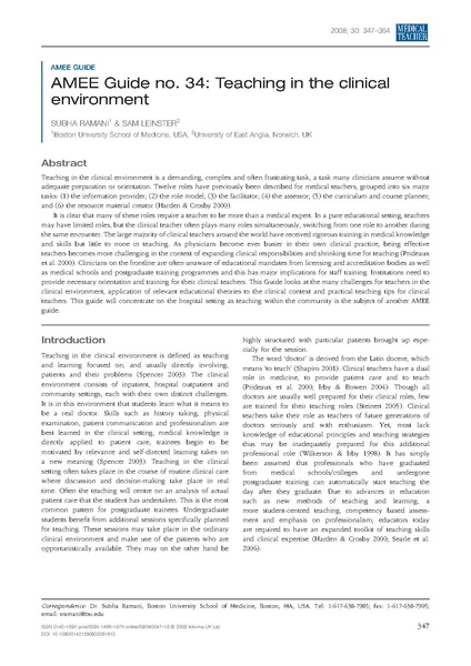 File:AMEE Guide no 34 teaching in the clinical environment.pdf