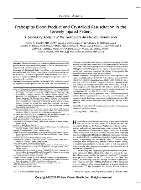 File:Ann Surg 2021 - PAMPer trial blood vs crystalloid in trauma.pdf