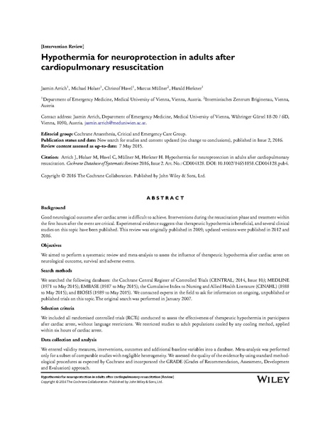 File:Arrich 2016 Cochrane - Hypothermia after arrest.pdf