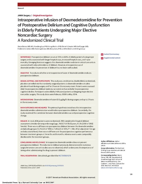 File:Deiner AMA 2017 - Intraop dexmedetomidine not prevent delirium.pdf