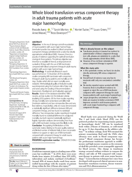 File:Emerg Med J 2020 - Whole blood versus component in trauma.pdf