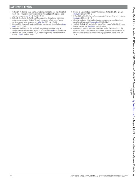 File:Emerg Med J 2020 - Whole blood versus component in trauma.pdf