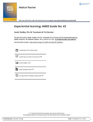 Experiential learning AMEE Guide No 63.pdf