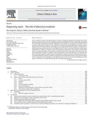 Fan Clinica Chimica Acta 2016 - Diagnosing Sepsis.pdf