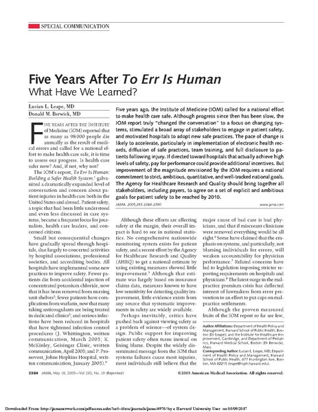 File:Five Years After To Err Is Human What Have We Learned .pdf