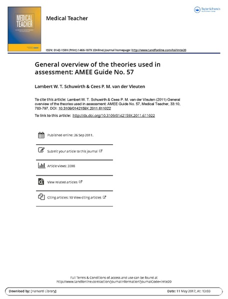 File:General overview of the theories used in assessment AMEE Guide No 57.pdf