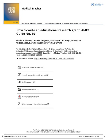 File:How to write an educational research grant AMEE Guide No 101.pdf