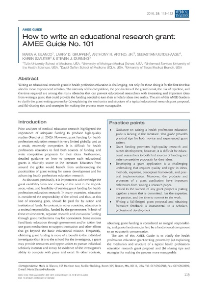 File:How to write an educational research grant AMEE Guide No 101.pdf