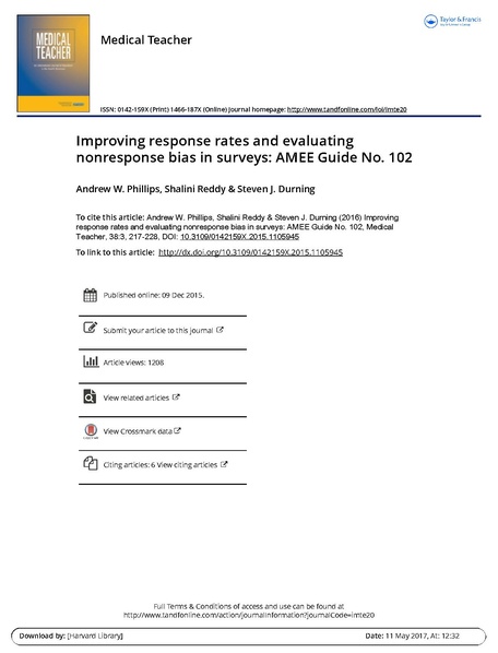 File:Improving response rates and evaluating nonresponse bias in surveys AMEE Guide No 102.pdf