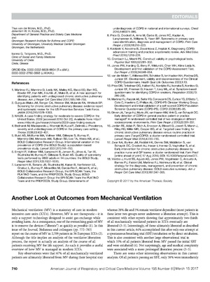 MacIntyre AJRCCM 2017 - Outcomes from Mechanical Ventilation.pdf