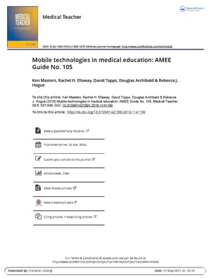 Mobile technologies in medical education AMEE Guide No 105.pdf