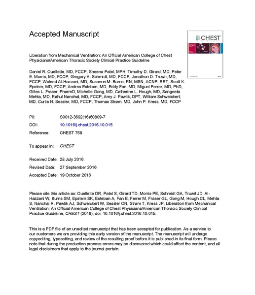 File:Ouellette Chest Journal 2016 - Liberation from mechanical ventilation.pdf