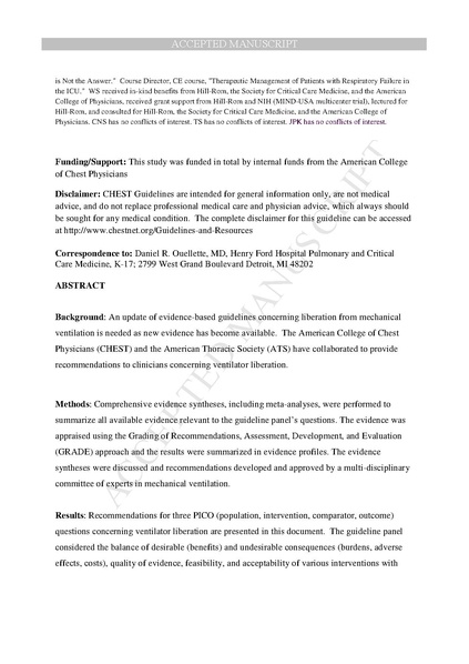 File:Ouellette Chest Journal 2016 - Liberation from mechanical ventilation.pdf