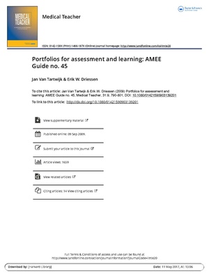Portfolios for assessment and learning AMEE Guide no 45.pdf