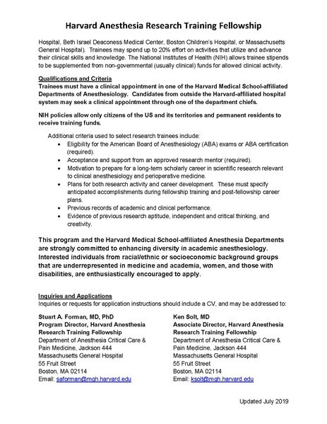 File:Program Announcement Research Training Fellowship for Harvard Anesthesiologists May 2021.pdf