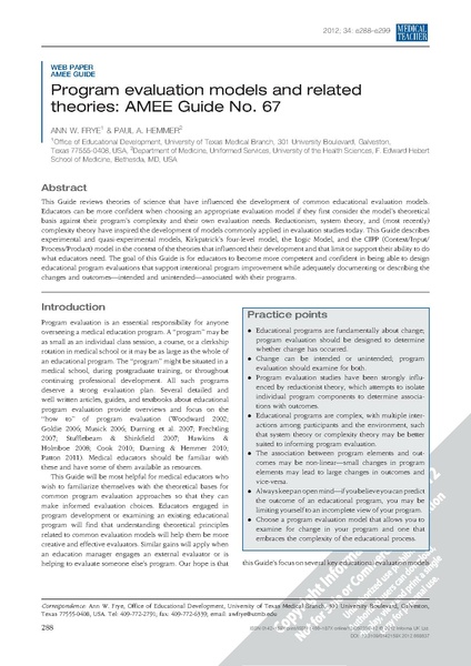 File:Program evaluation models and related theories AMEE Guide No 67.pdf