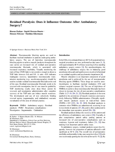 File:Residual neuromuscular blockade and paralysis and negative perioperative outcomes -review- (Farhan 2014).pdf