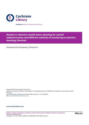 Routine selective carotid shunting cochsysrev 2014.pdf