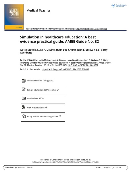 File:Simulation in healthcare education A best evidence practical guide AMEE Guide No 82.pdf