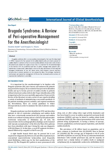 File:Smith Internl Journal of Clin Anes 2014 - Brugada Syndrome A Review.pdf
