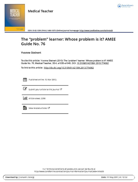 File:The problem learner Whose problem is it AMEE Guide No 76.pdf