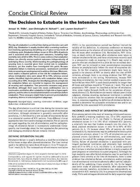 File:Thille Concise Clinical Review 2013 - Decision to Extubate in ICU.pdf